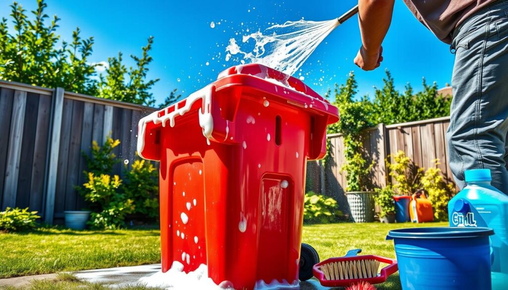 Wheelie bin cleaning tools