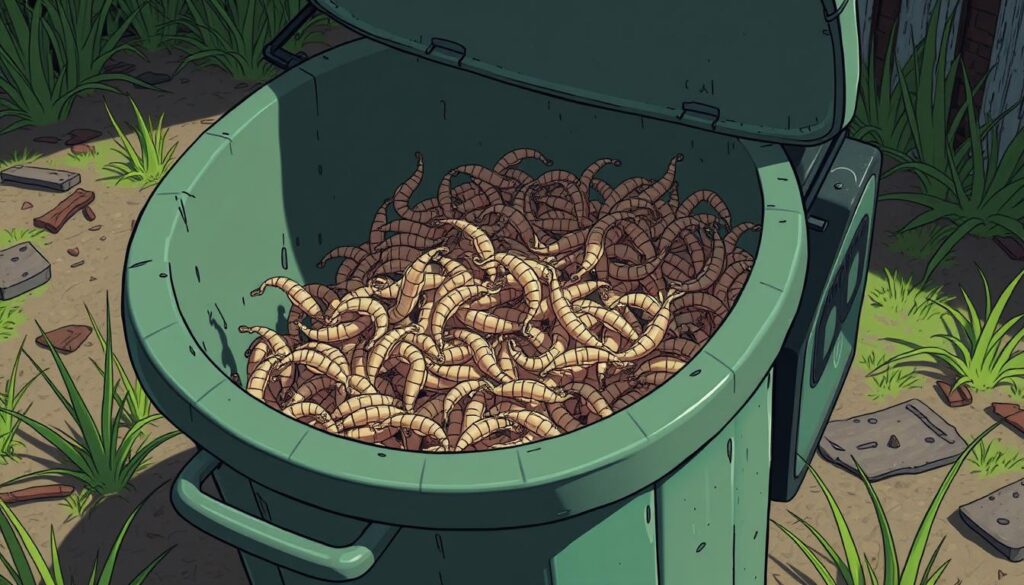 Maggots in Wheelie Bin