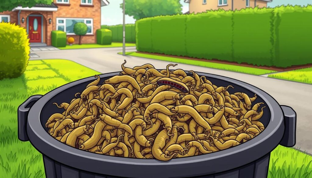 maggots in wheelie bin