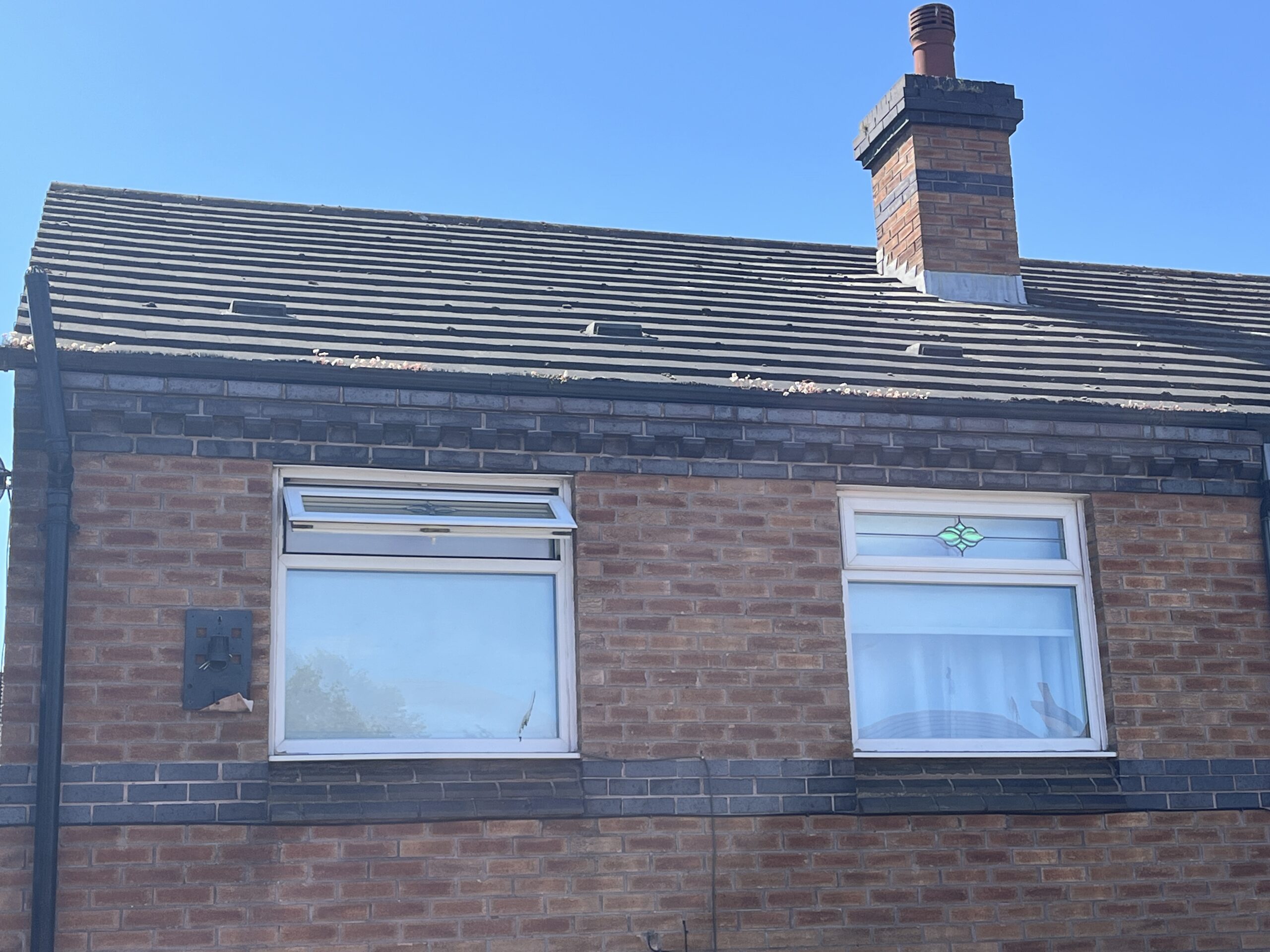 gutter clean in great sankey before photo